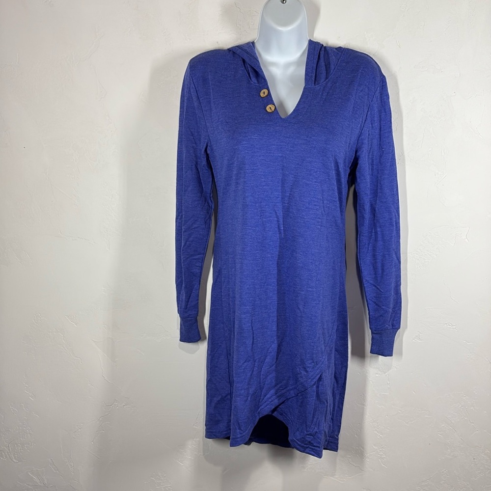 Nouveau by Pajama Drama blue hooded sleep dress size small
